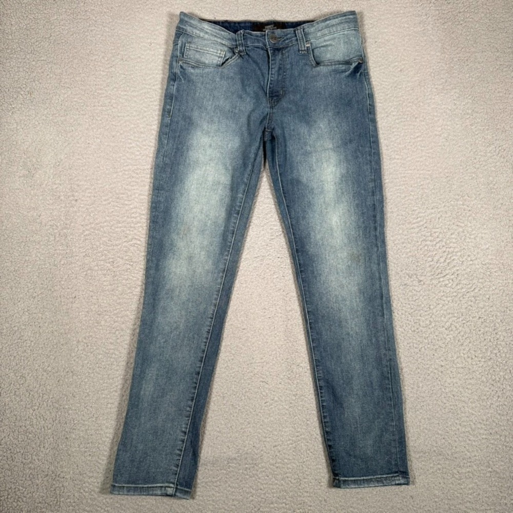 Riot Empire Jeans Mens 30x29 Blue Slim Fit Denim 5 Pocket Casual Preppy Logo